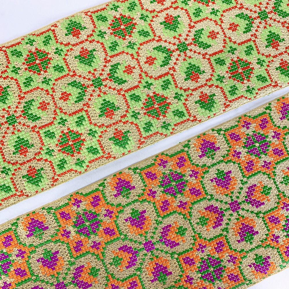 88 mm Designer Cross stitch Jacquard Ribbon, view 11