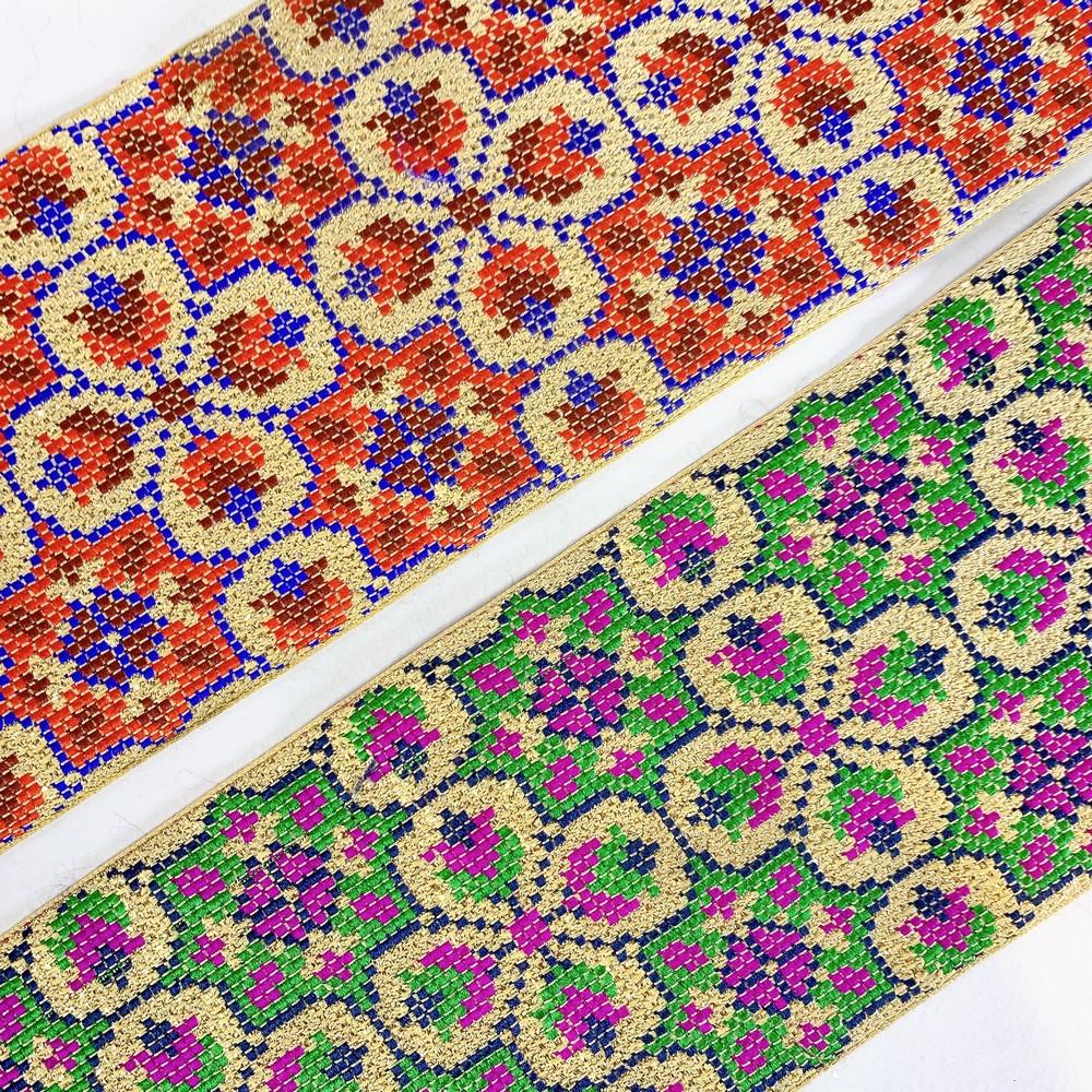 88 mm Designer Cross stitch Jacquard Ribbon, view 5
