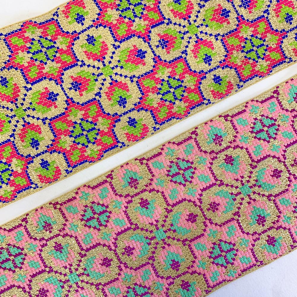 88 mm Designer Cross stitch Jacquard Ribbon, view 7