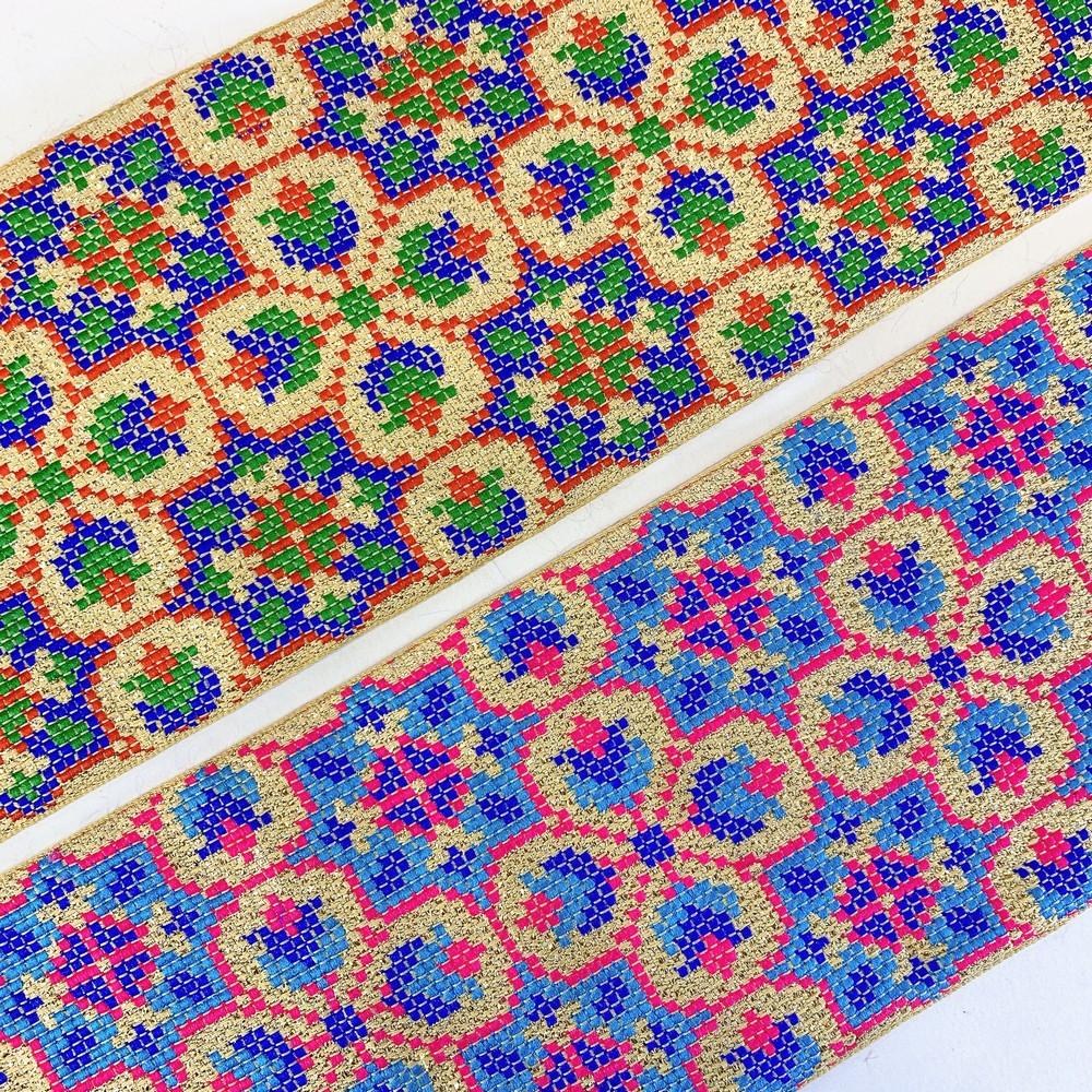 88 mm Designer Cross stitch Jacquard Ribbon, view 9