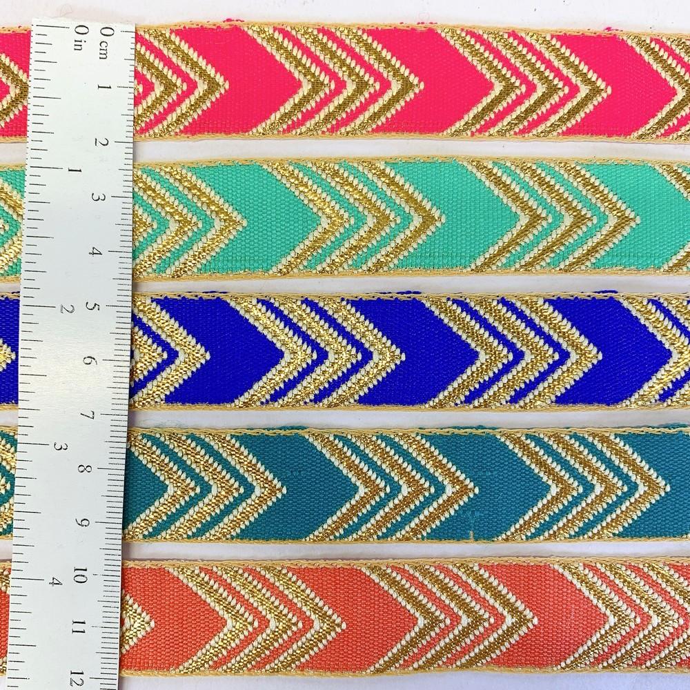20mm Designer Jacquard Ribbon With Zari Threads, view 2