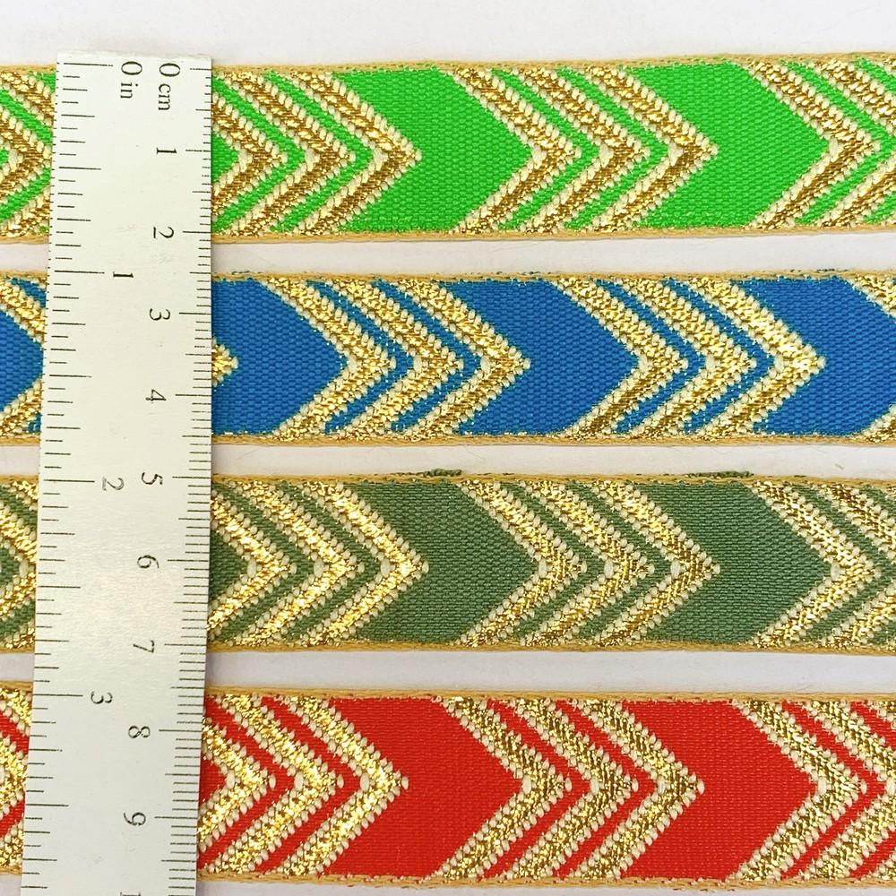 20mm Designer Jacquard Ribbon With Zari Threads, view 4