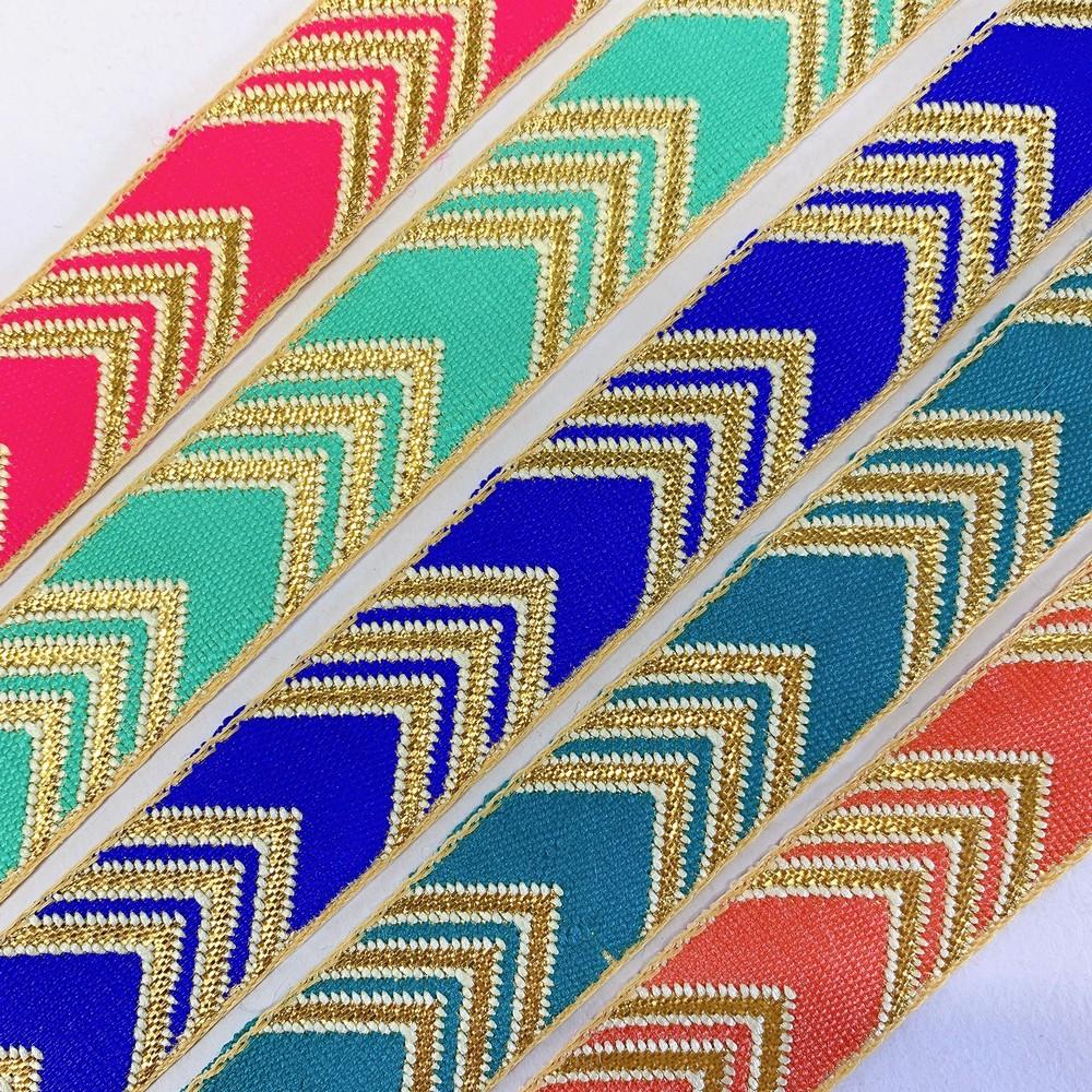 20mm Designer Jacquard Ribbon With Zari Threads, view 3