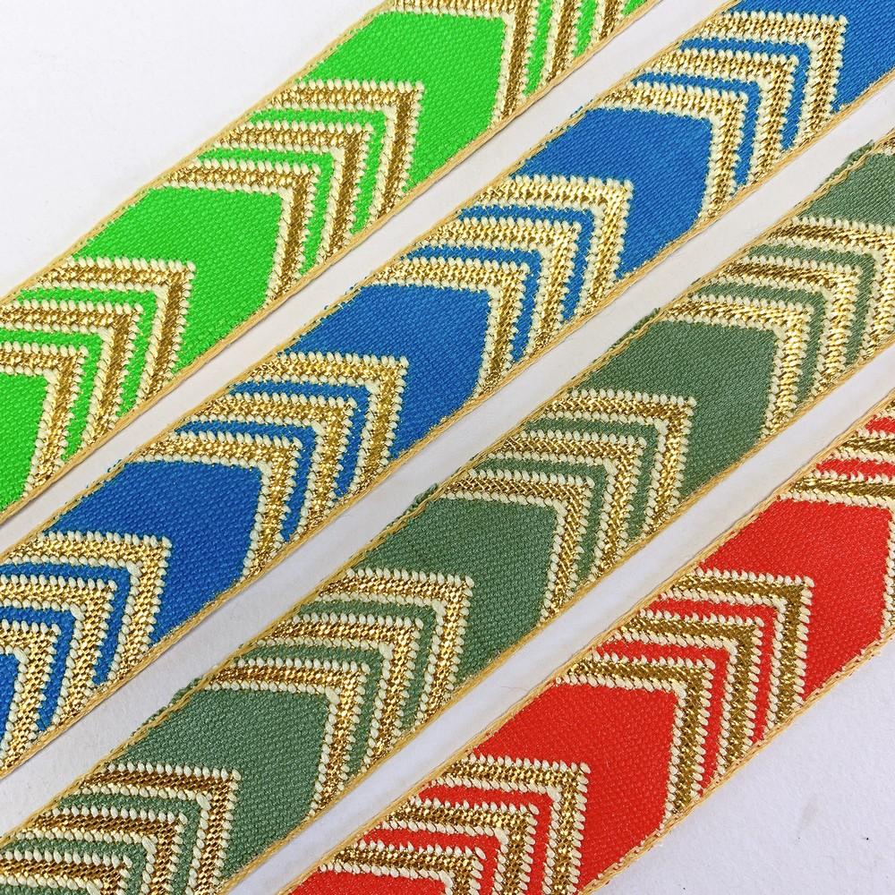 20mm Designer Jacquard Ribbon With Zari Threads, view 5