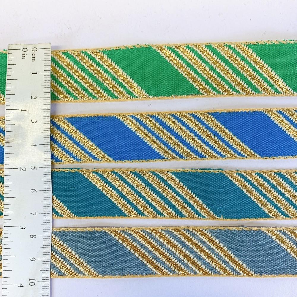 20mm Designer Jacquard Ribbon With Zari Threads, view 4