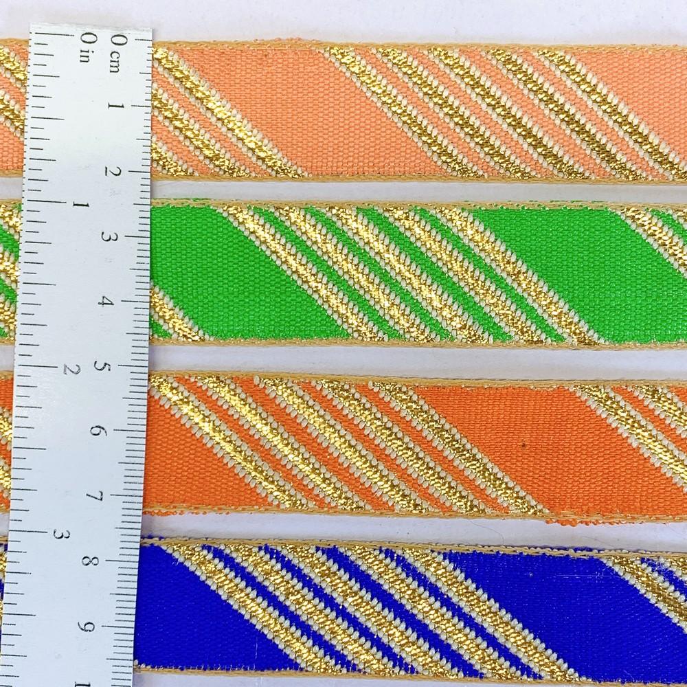 20mm Designer Jacquard Ribbon With Zari Threads, view 2