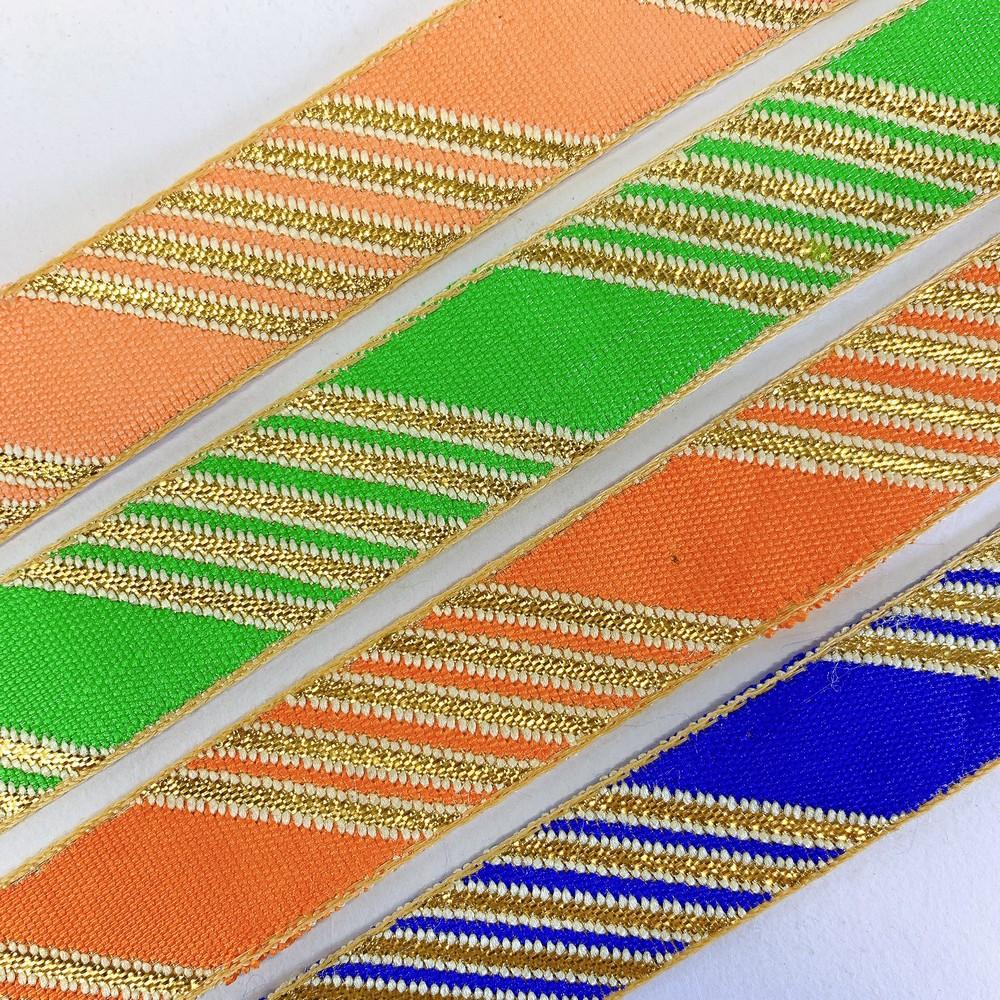 20mm Designer Jacquard Ribbon With Zari Threads, view 3