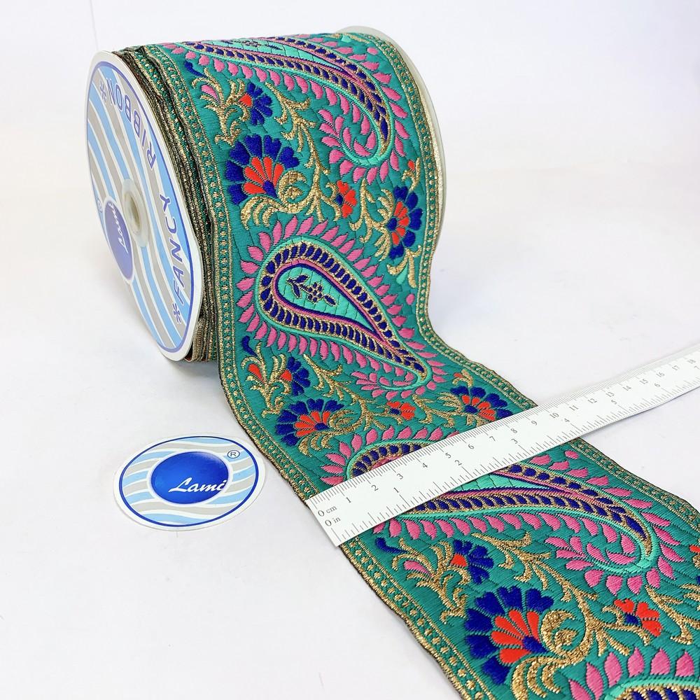 100mm Designer Colorful Jacquard Lace, view 1