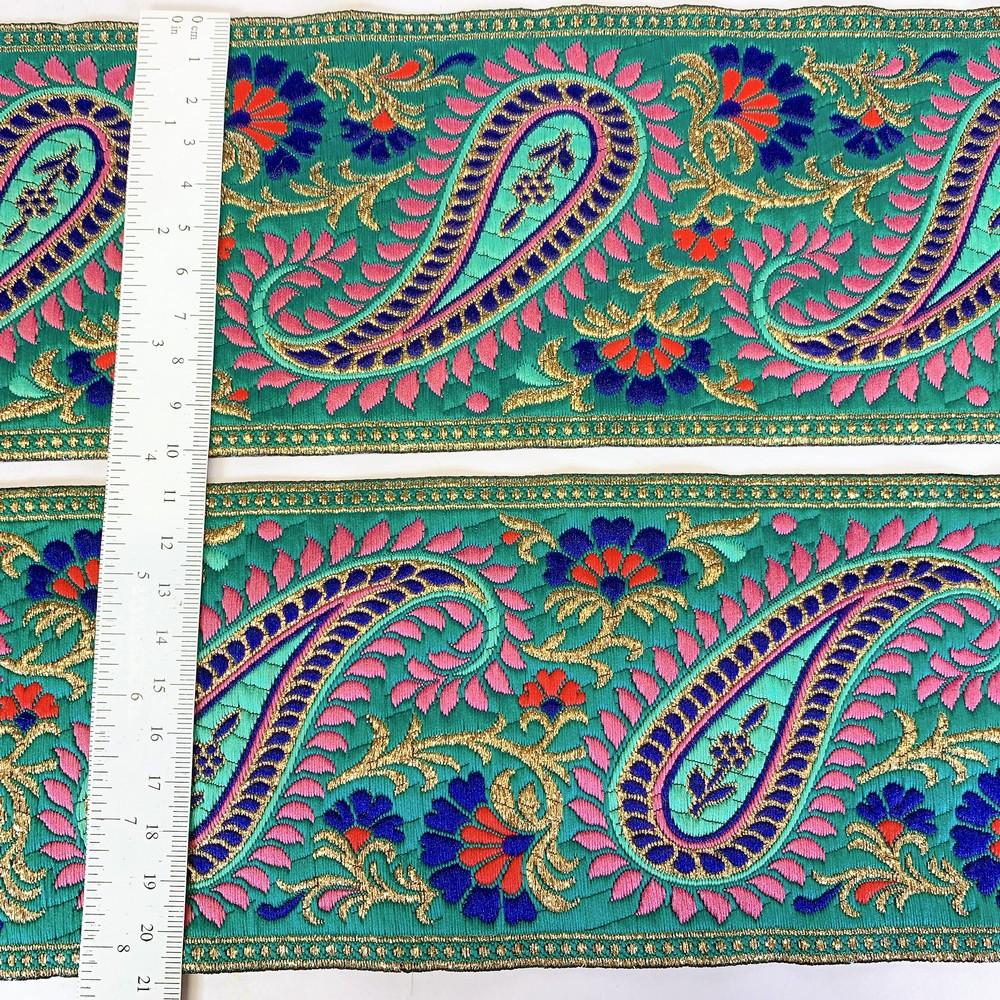 100mm Designer Colorful Jacquard Lace, view 2