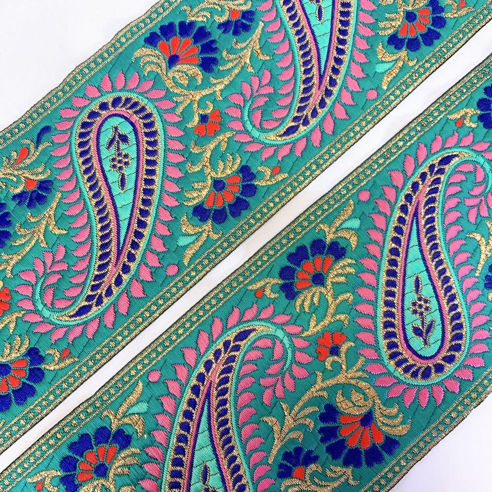 100mm Designer Colorful Jacquard Lace, view 3