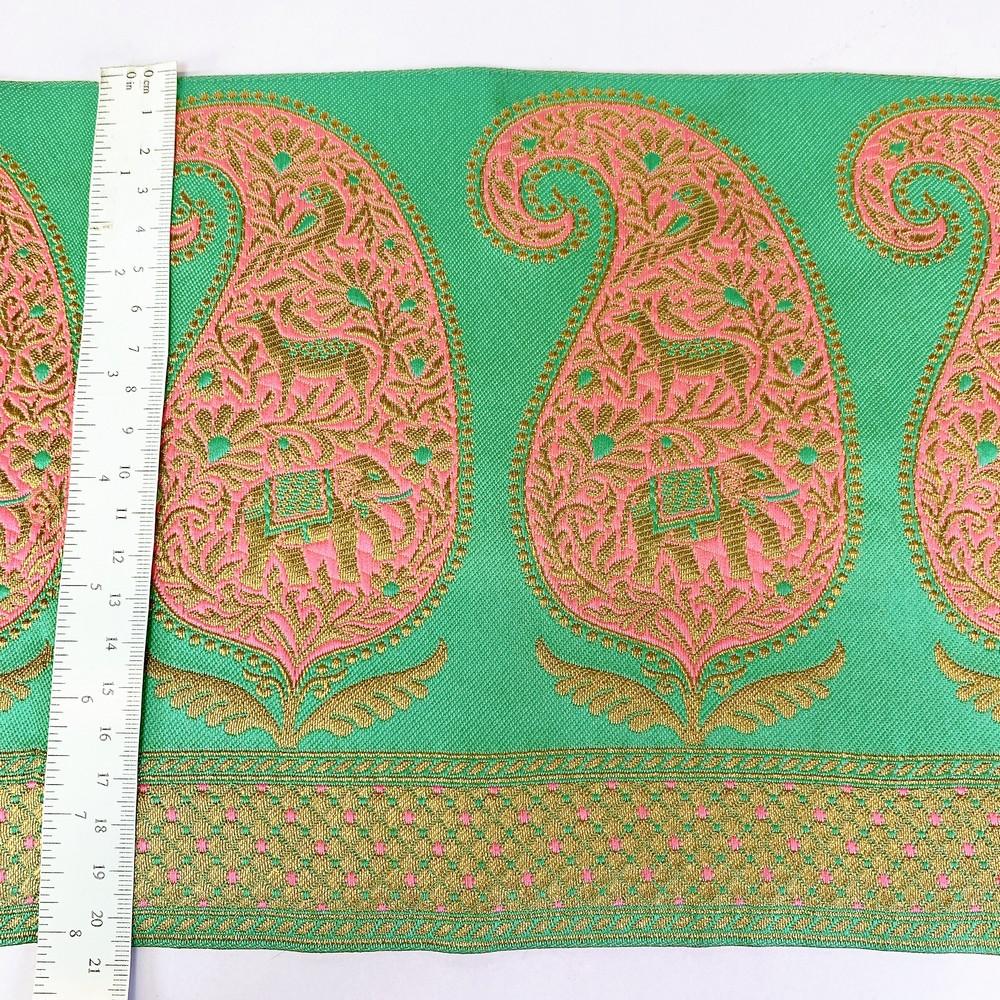 200 mm Designer Banarasi Jacquard Lace, view 8