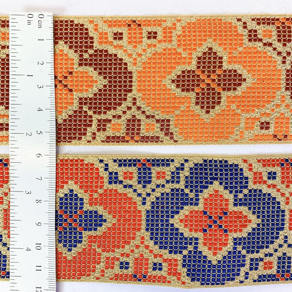 55mm Designer Cross stitch Jacquard Ribbon, view 3