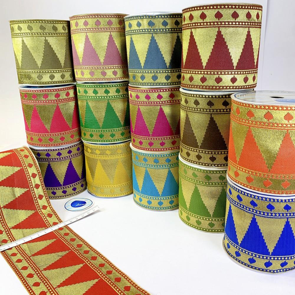 92 mm Designer Banarsi Jacquard Lace, view 1