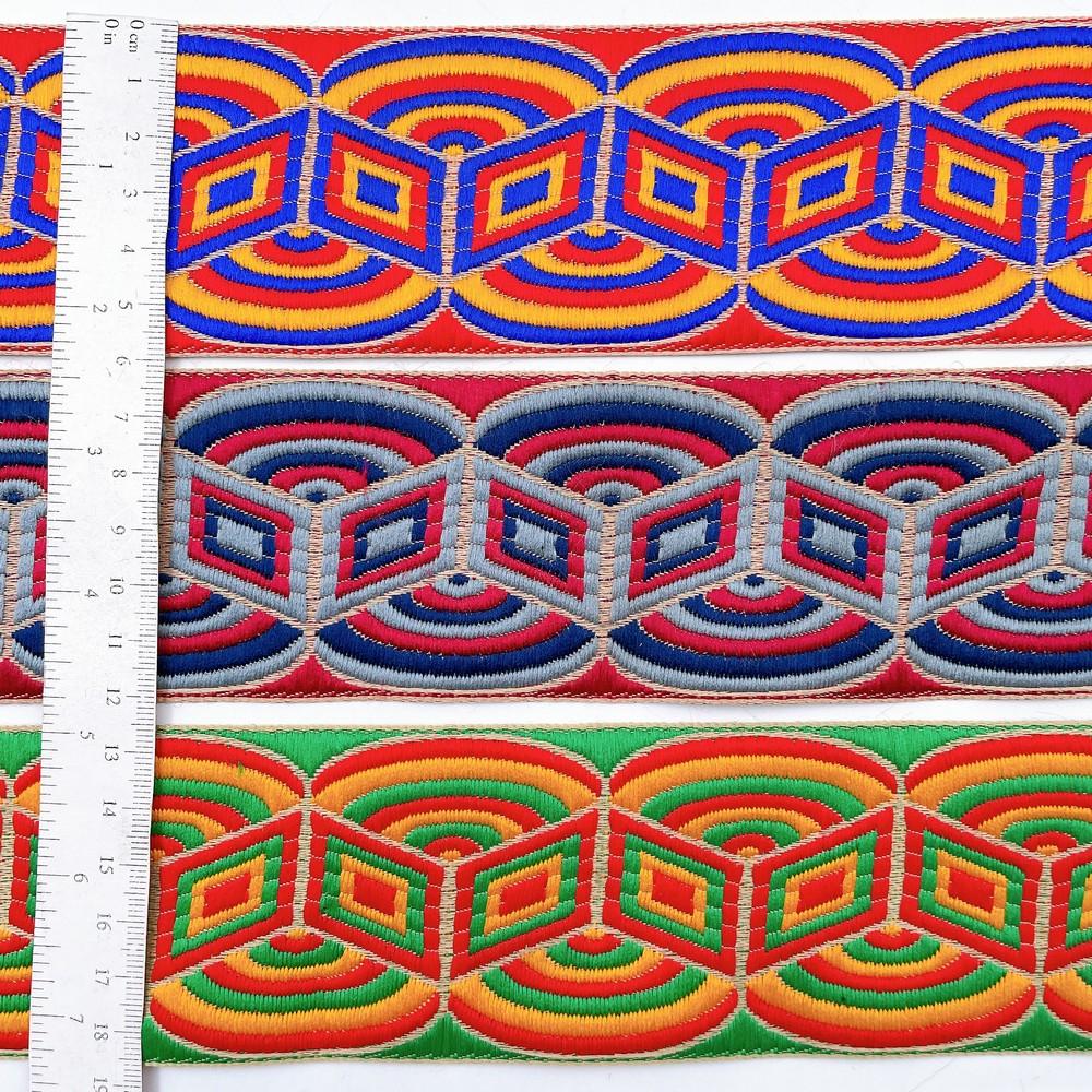 58mm Geometric Jacquard Ribbon Lace for Garments, Craft & Decoration, view 2