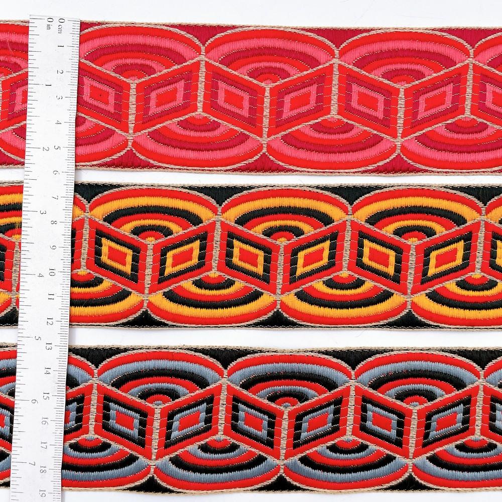 58mm Geometric Jacquard Ribbon Lace for Garments, Craft & Decoration, view 3