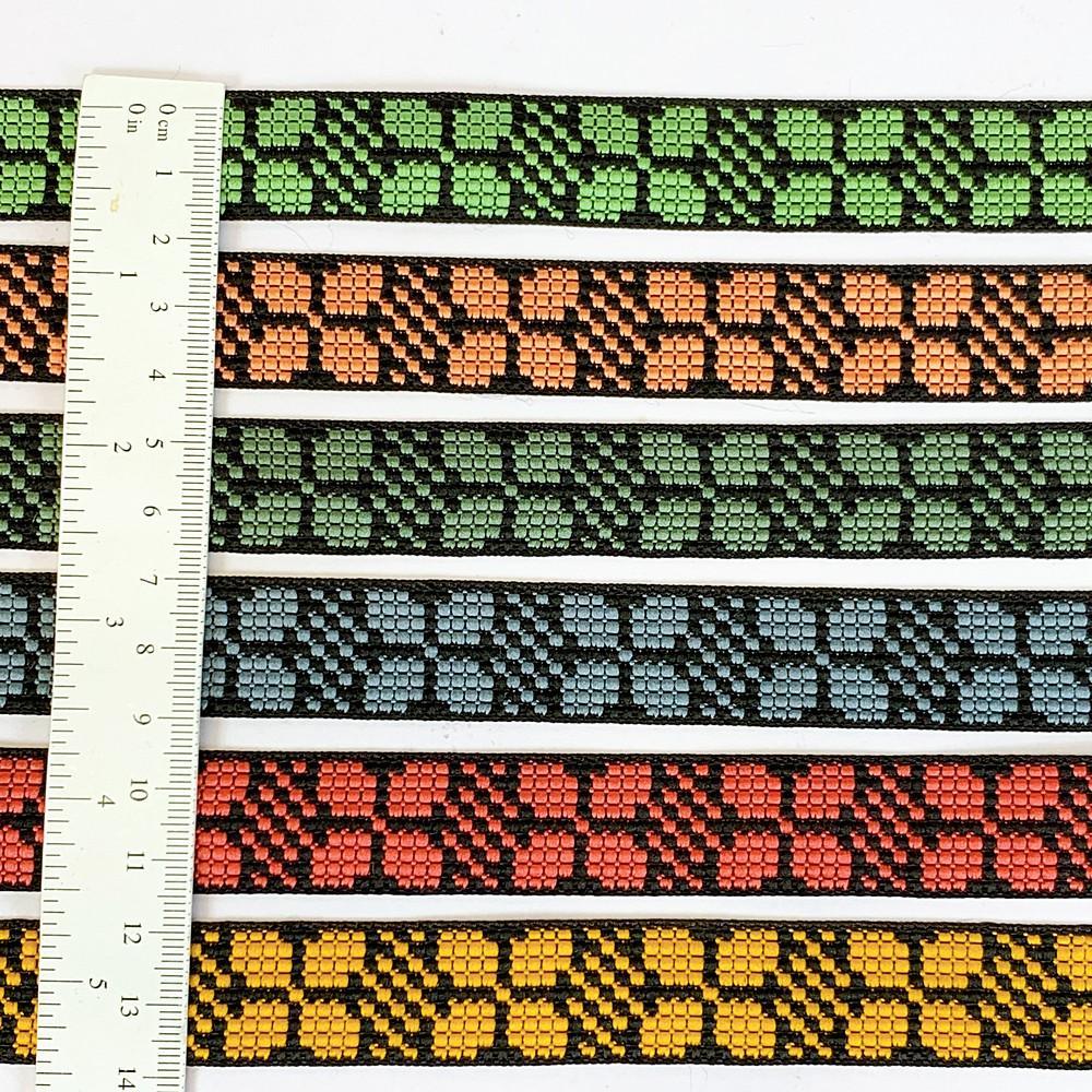 20mm Colorful Cross stich Jacquard Lace, view 2