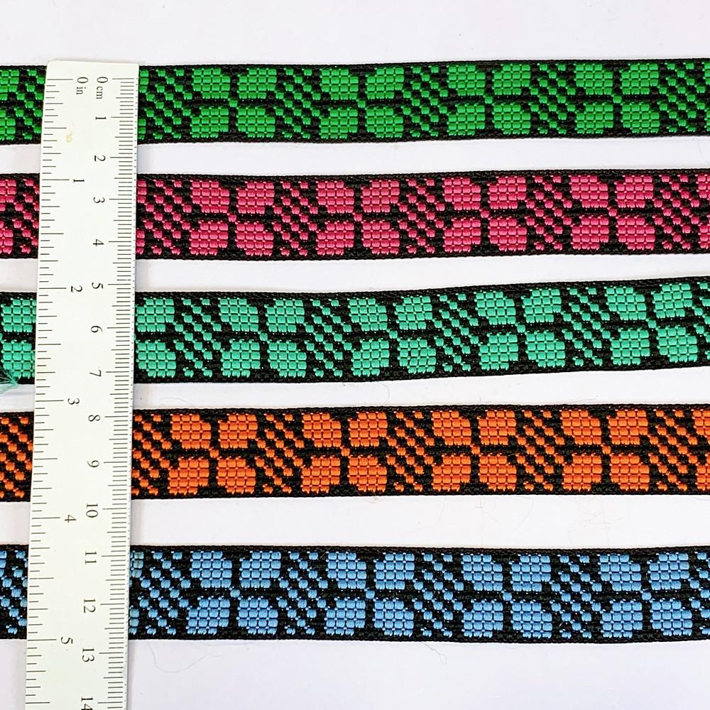 20mm Colorful Cross stich Jacquard Lace, view 3
