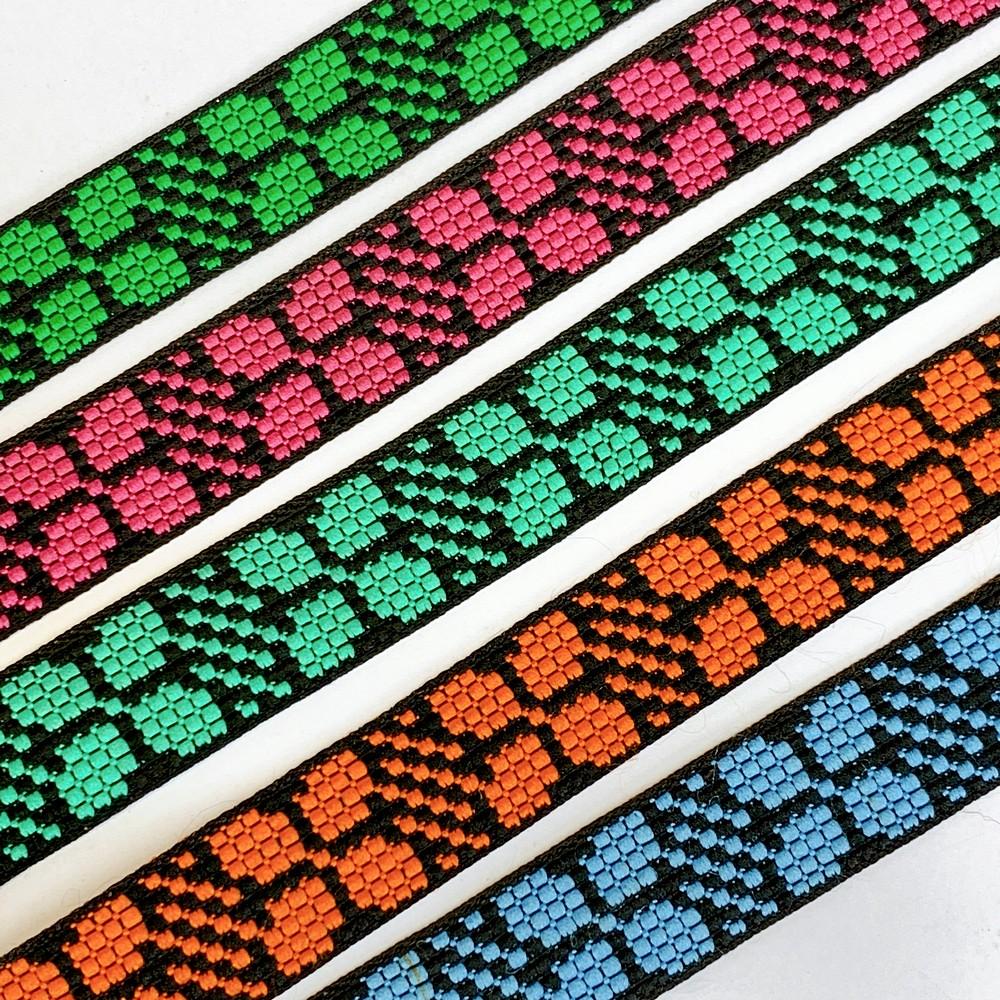 20mm Colorful Cross stich Jacquard Lace, view 5