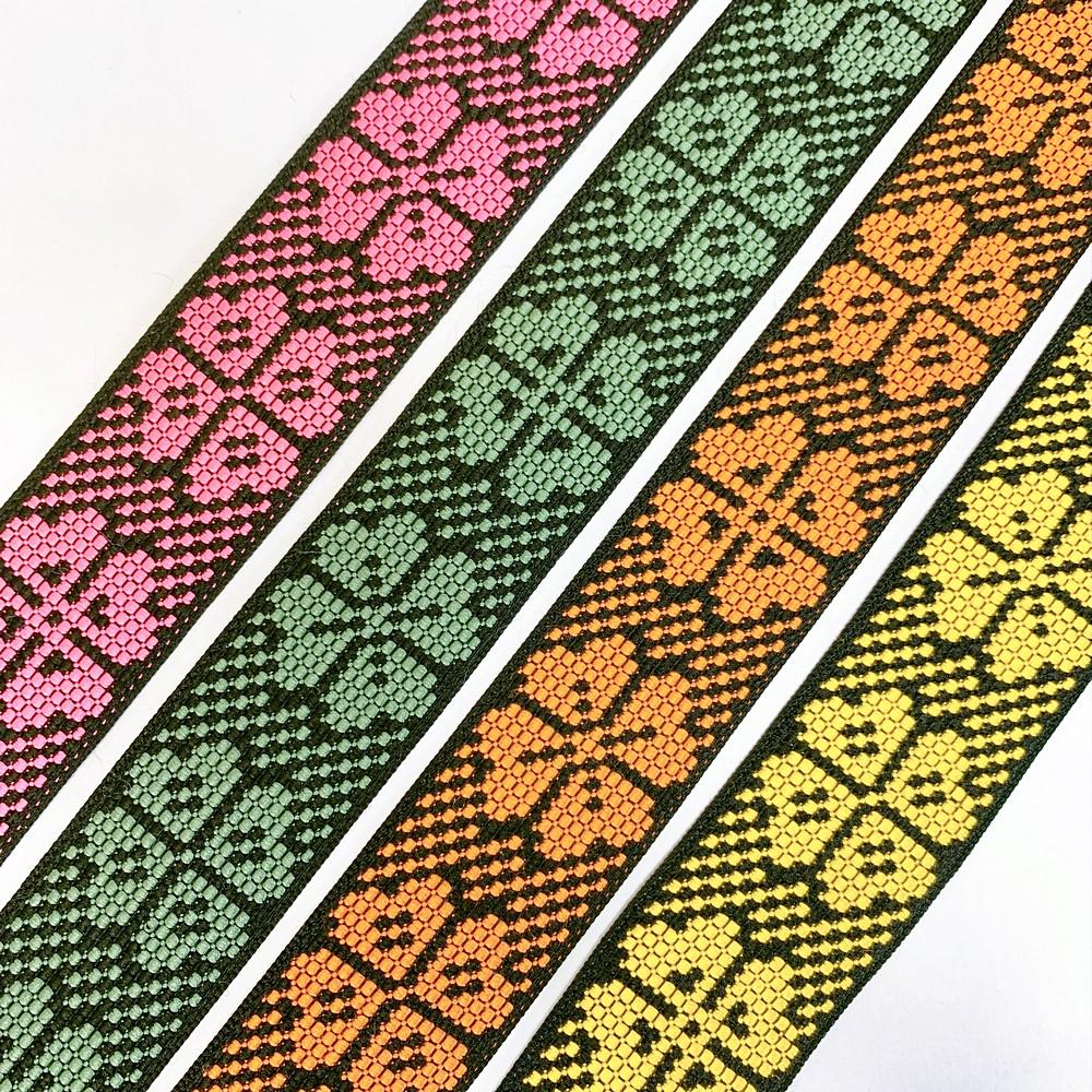 30mm Colorful Cross stich Jacquard Lace, view 4