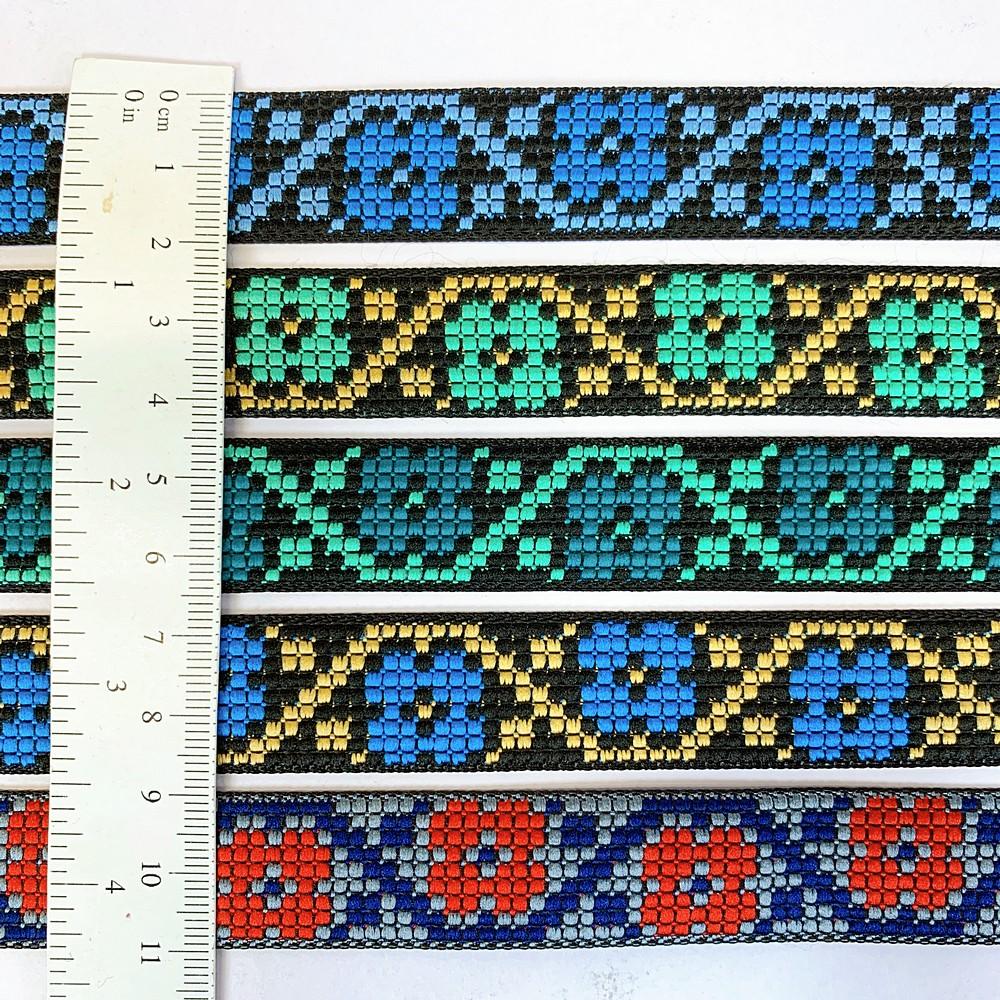20mm Colorful Cross stich Jacquard Lace, view 2