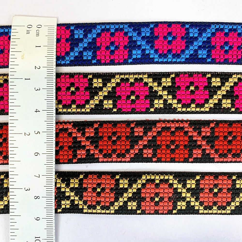 20mm Colorful Cross stich Jacquard Lace, view 3