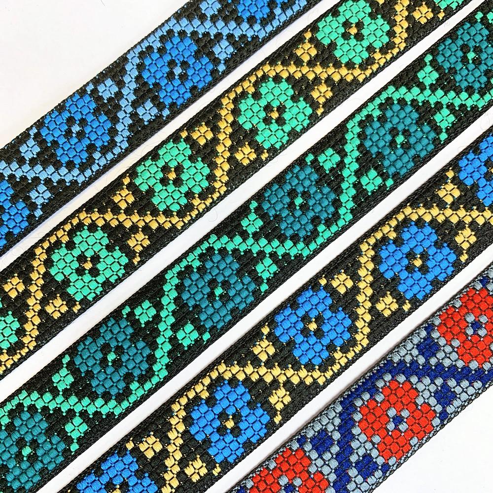 20mm Colorful Cross stich Jacquard Lace, view 4