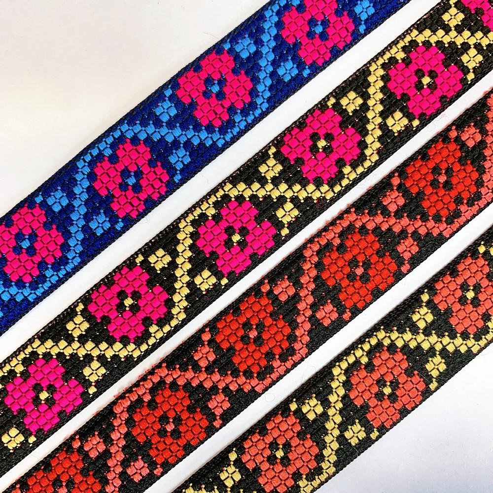20mm Colorful Cross stich Jacquard Lace, view 5