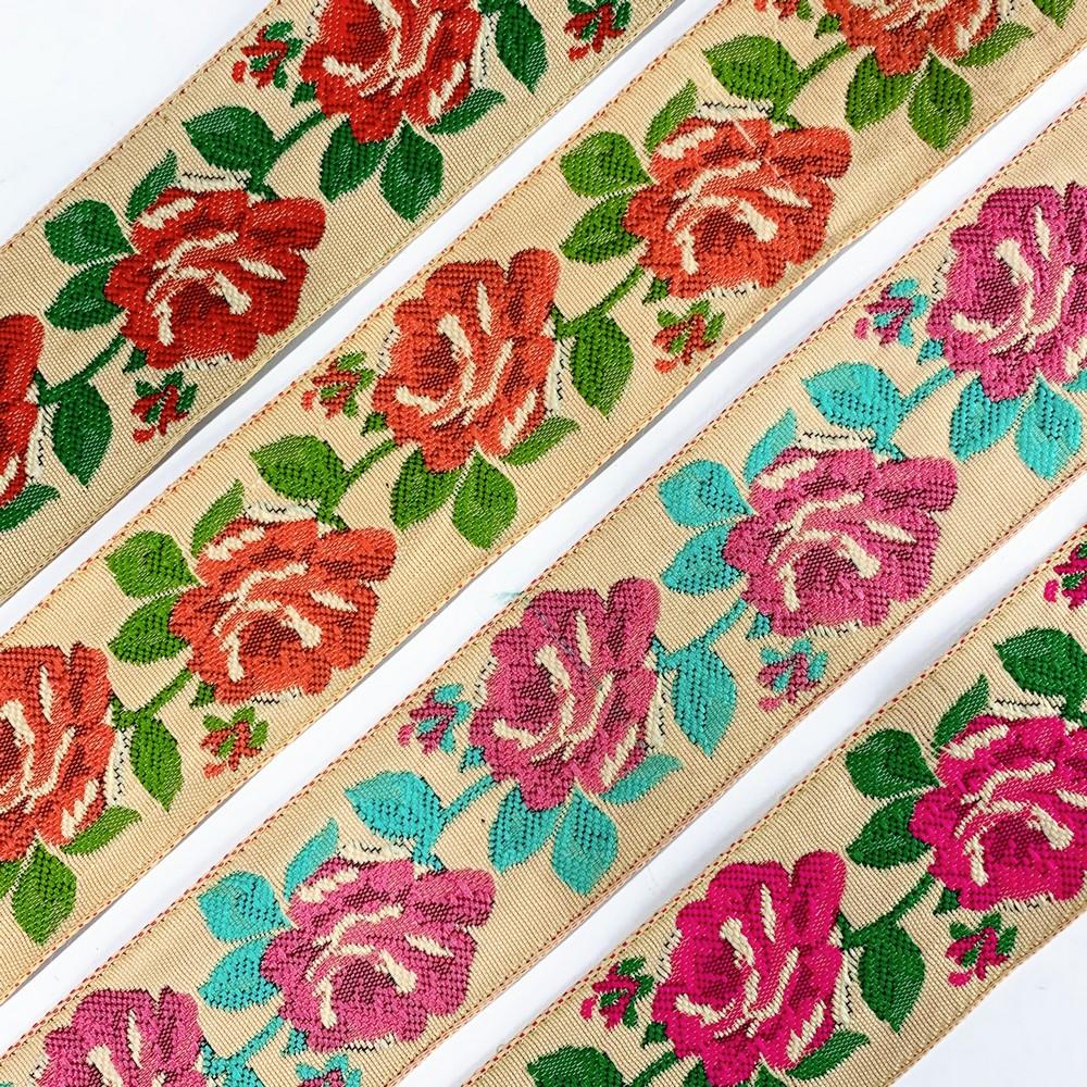40mm Flower Design Jacquard Ribbon, view 3