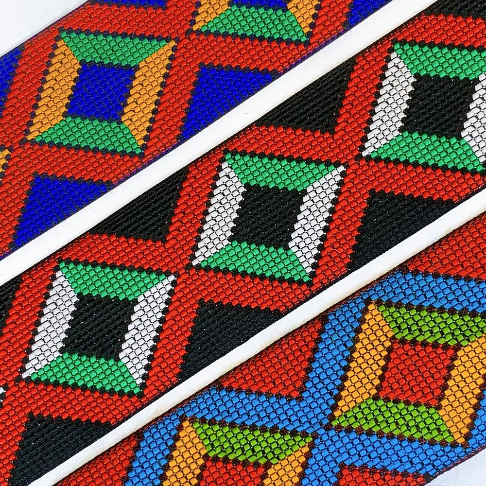 55mm Geometrical ColourFul Jacquard Ribbon, view 5