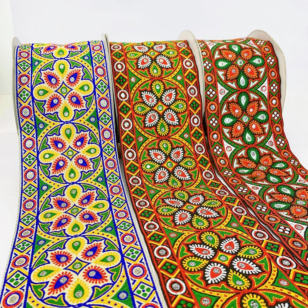 100mm Kutchi Design Jacquard Lace With Zari Work, view 1