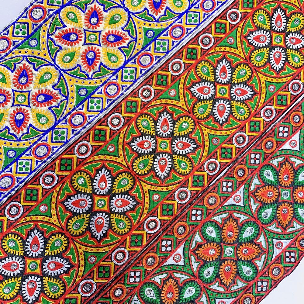 100mm Kutchi Design Jacquard Lace With Zari Work, view 3