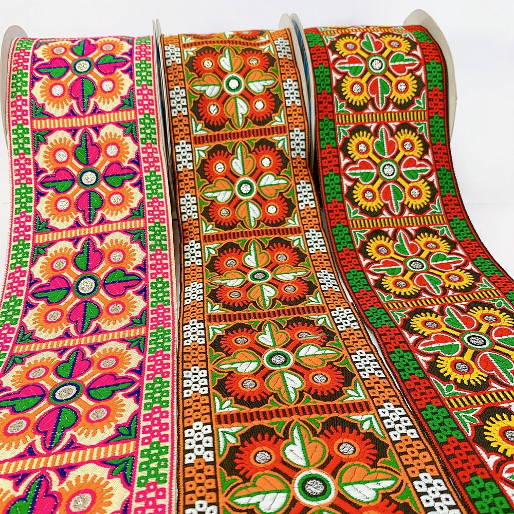 100mm Kutchi Design Jacquard Lace With Zari Work, view 1