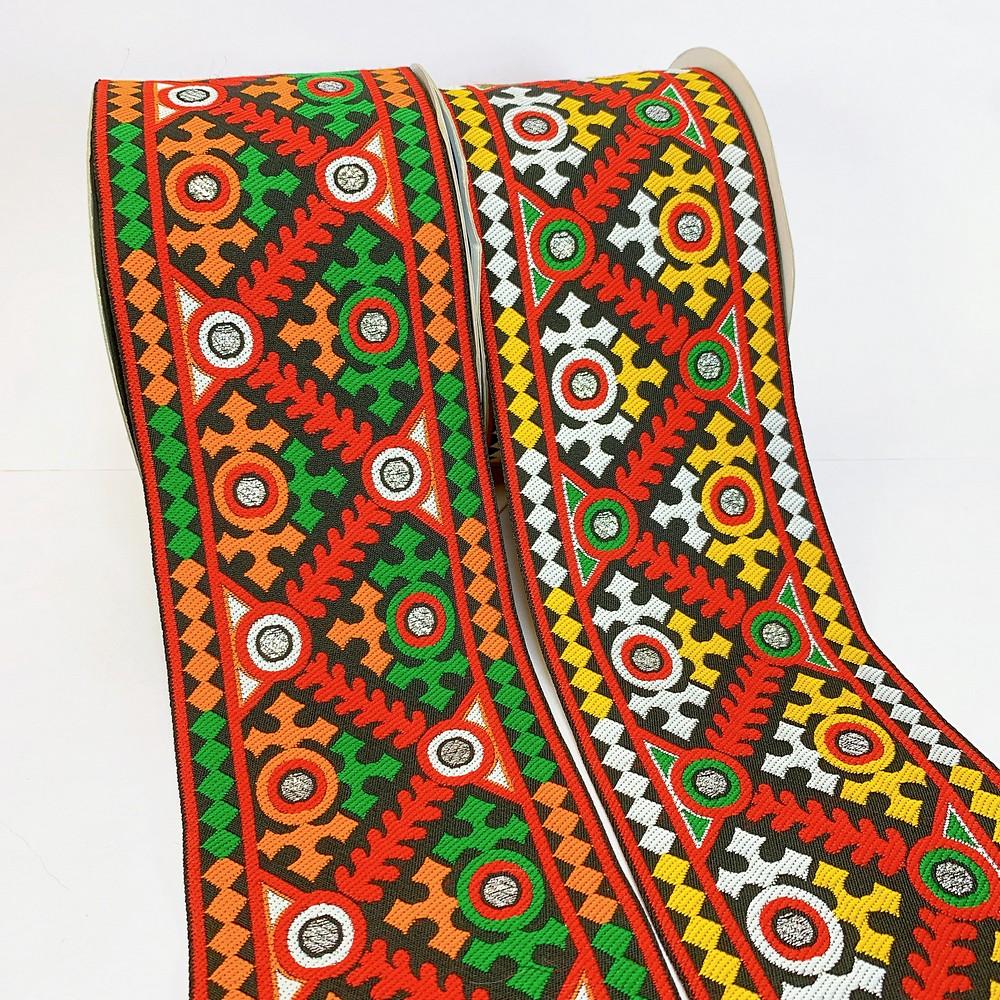 100mm Kutchi Design Jacquard Lace With Zari Work, view 1