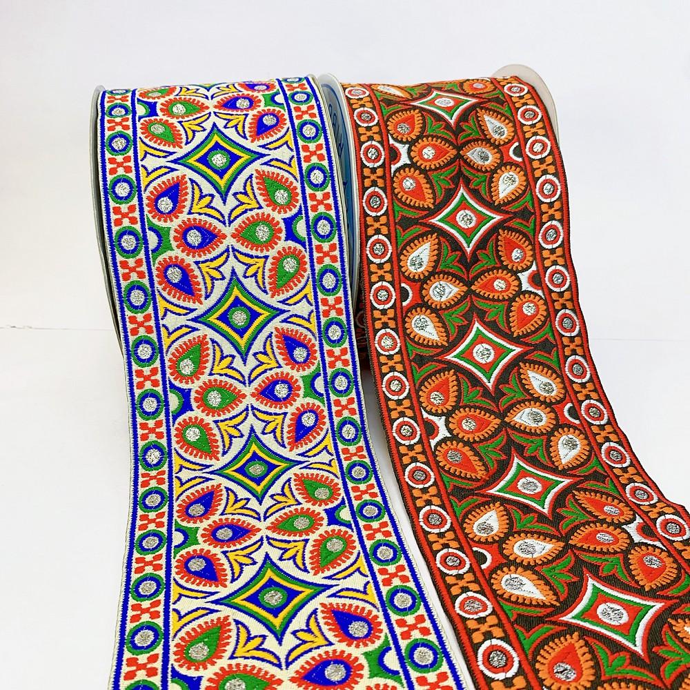 100mm Kutchi Design Jacquard Lace With Zari Work, view 1