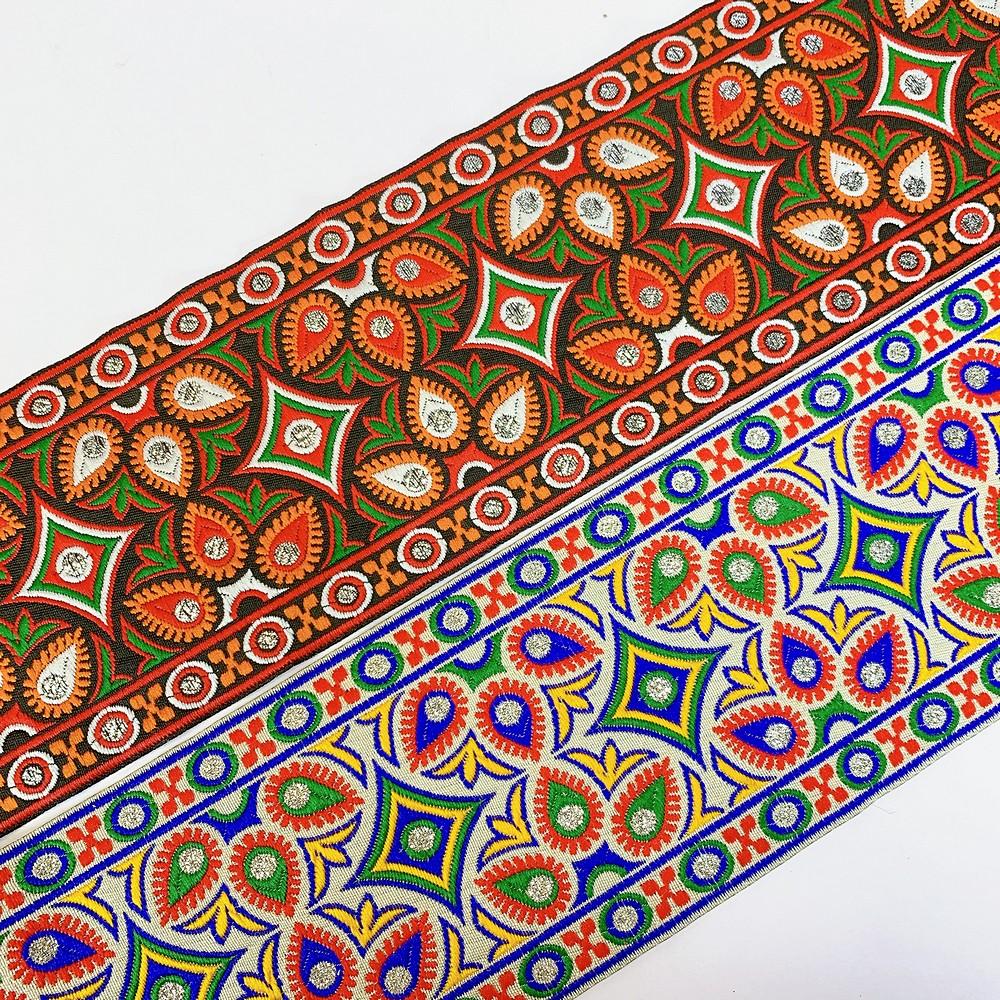 100mm Kutchi Design Jacquard Lace With Zari Work, view 3