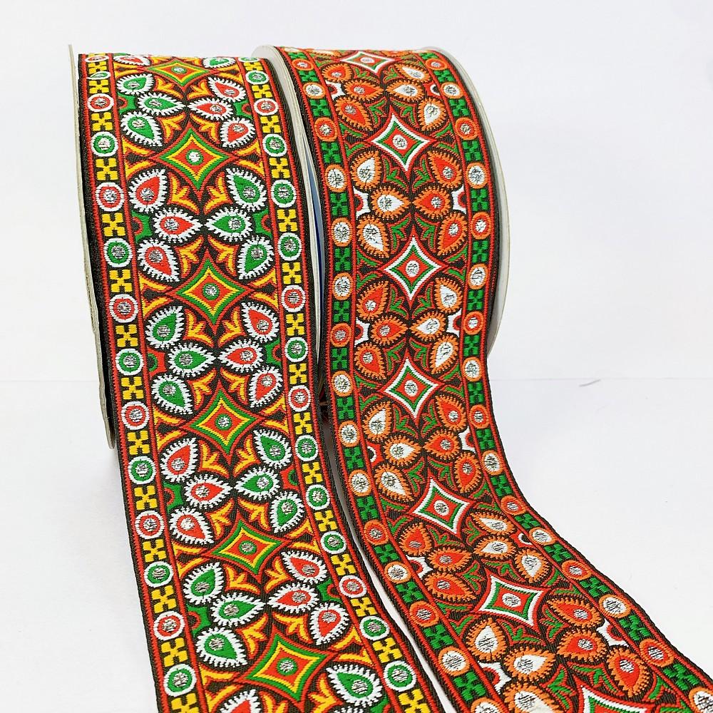 66 mm Kutchi Design Jacquard Lace With Zari Work, view 1