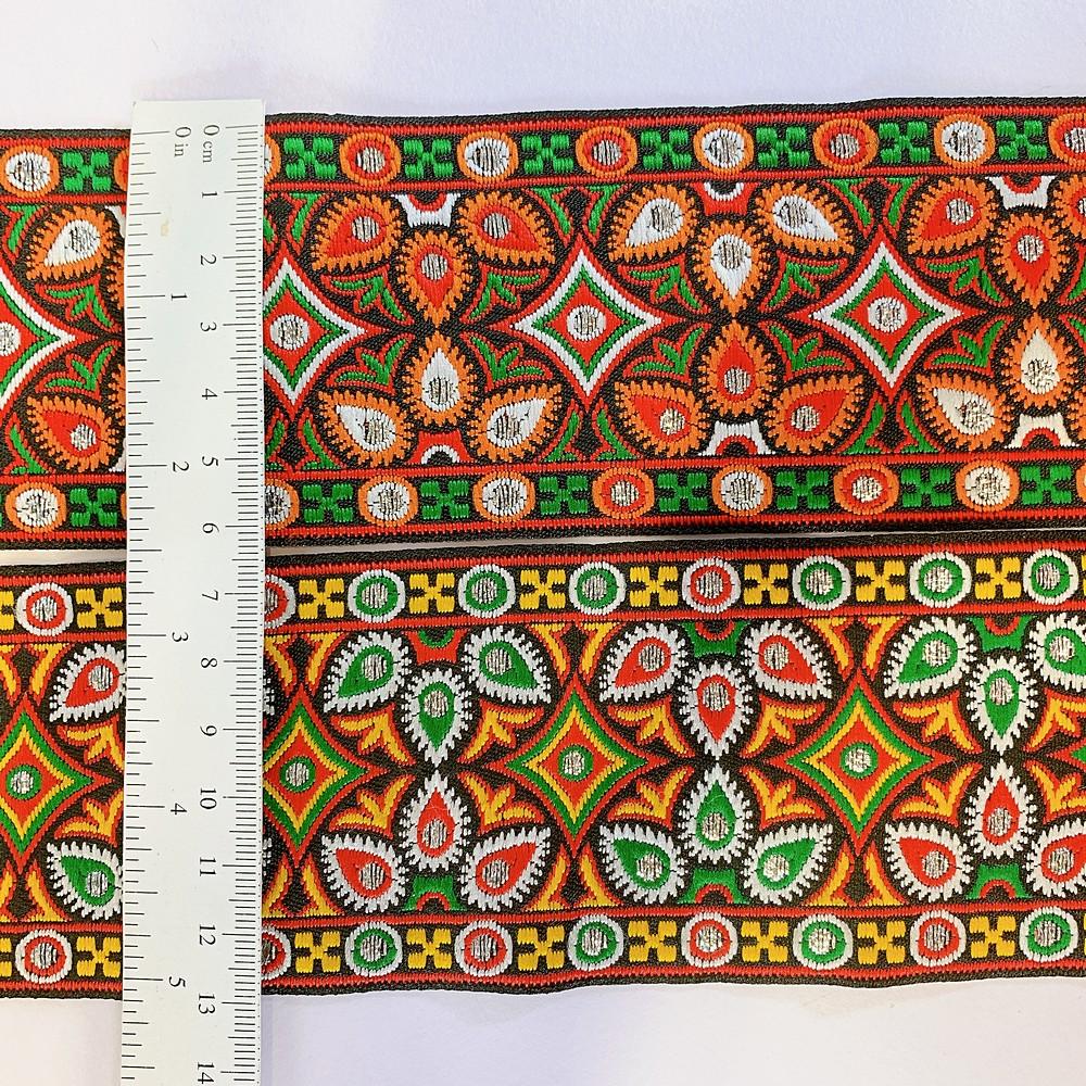 66 mm Kutchi Design Jacquard Lace With Zari Work, view 2