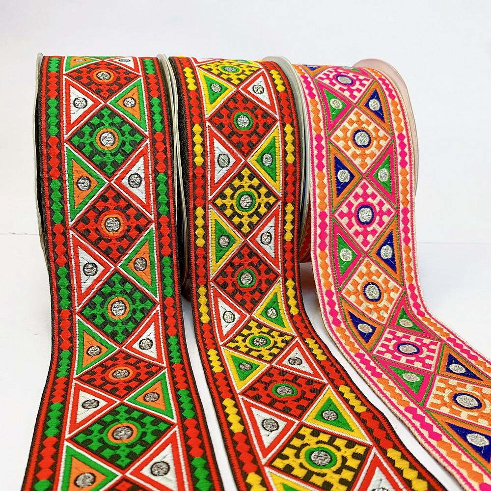 66 mm Kutchi Design Jacquard Lace With Zari Work, view 1