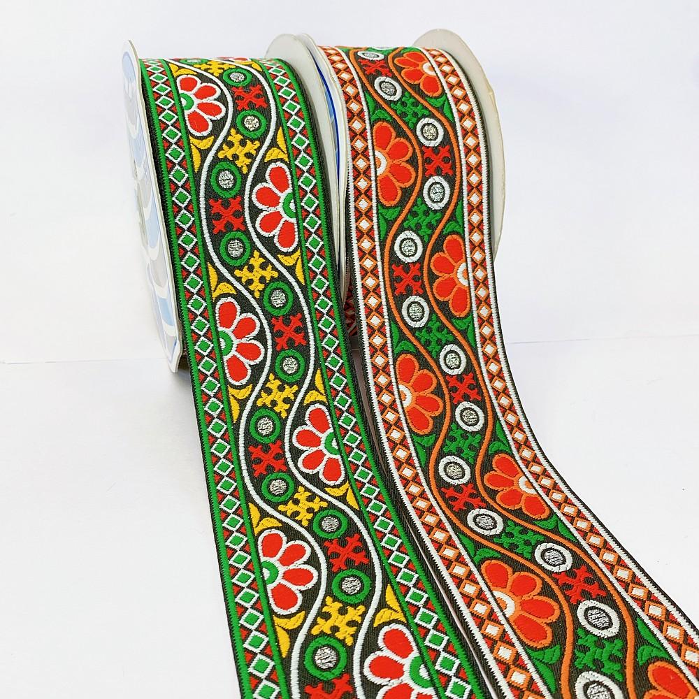 66 mm Kutchi Design Jacquard Lace With Zari Work, view 1