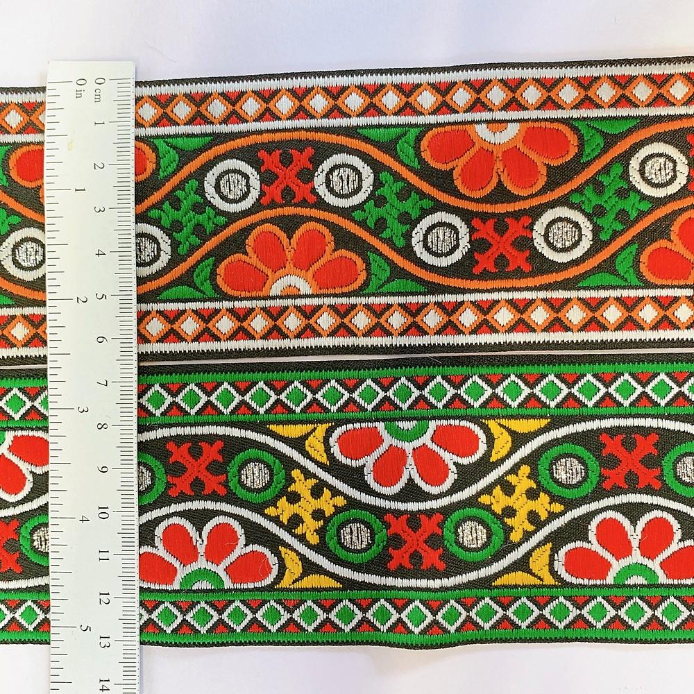66 mm Kutchi Design Jacquard Lace With Zari Work, view 2