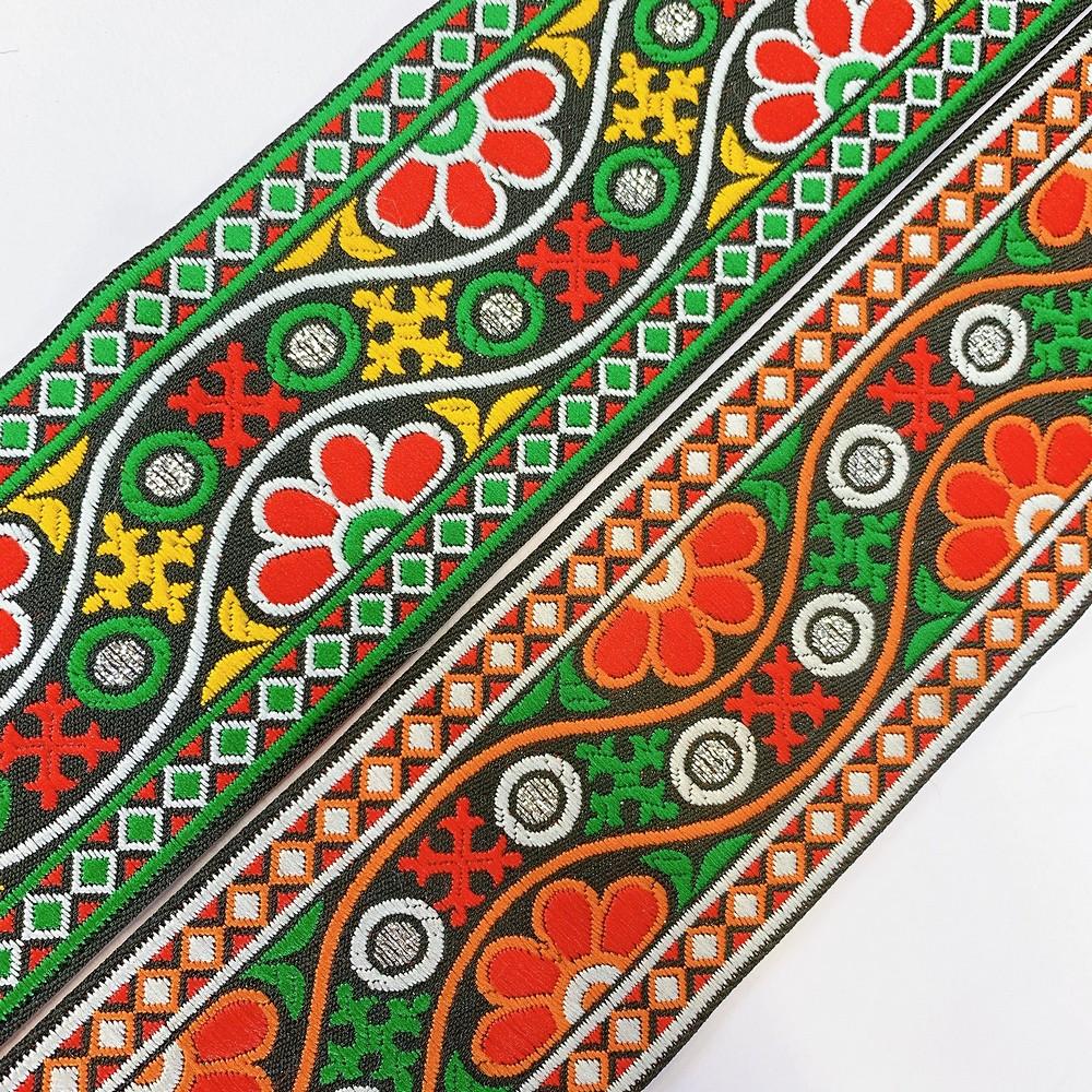 66 mm Kutchi Design Jacquard Lace With Zari Work, view 3