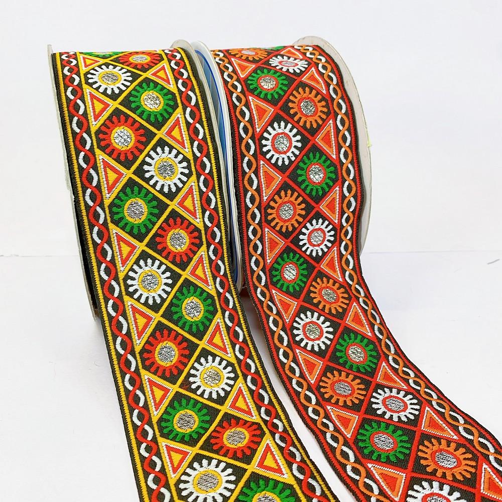 66 mm Kutchi Design Jacquard Lace With Zari Work, view 1