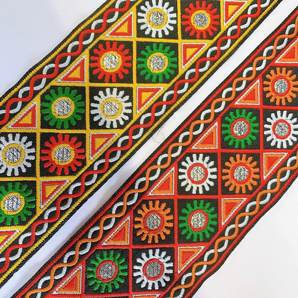 66 mm Kutchi Design Jacquard Lace With Zari Work, view 3