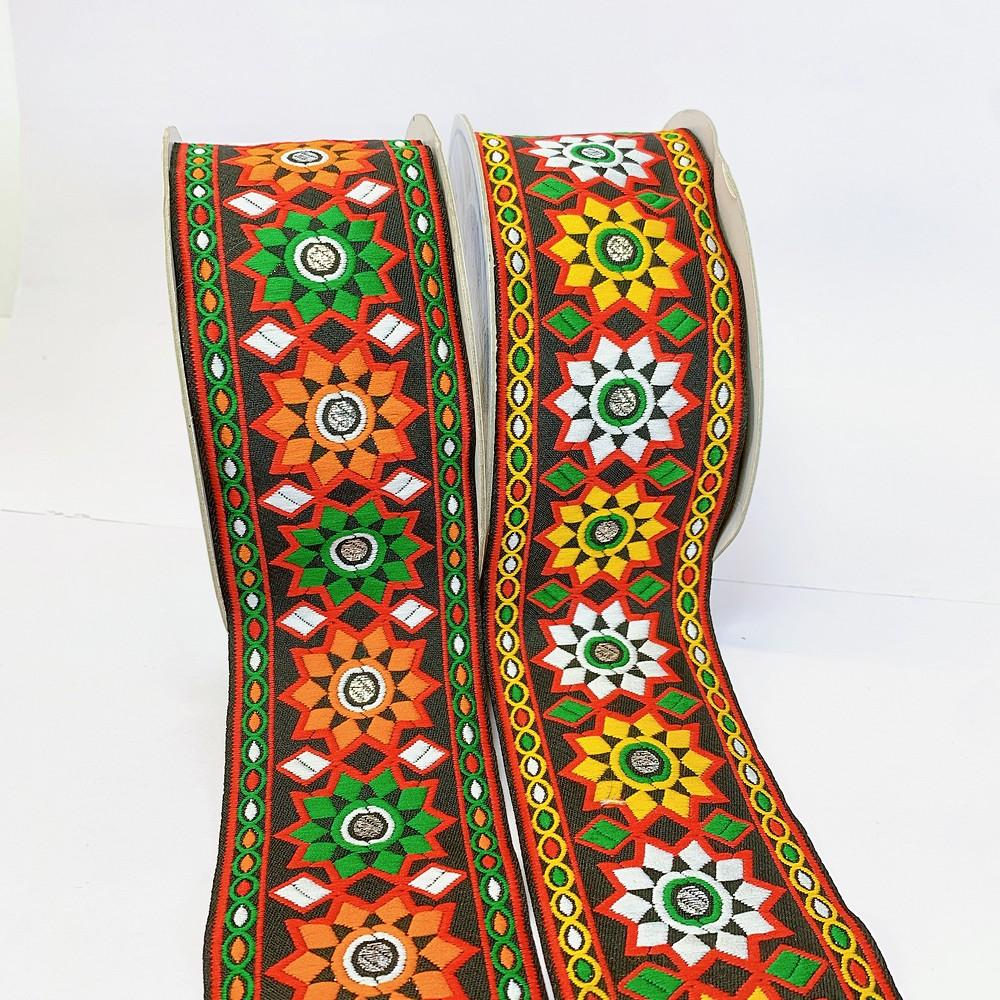 66 mm Kutchi Design Jacquard Lace With Zari Work, view 1
