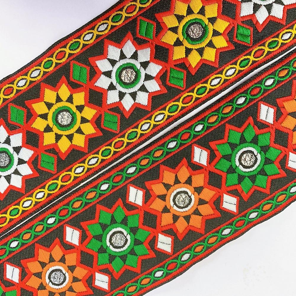 66 mm Kutchi Design Jacquard Lace With Zari Work, view 3