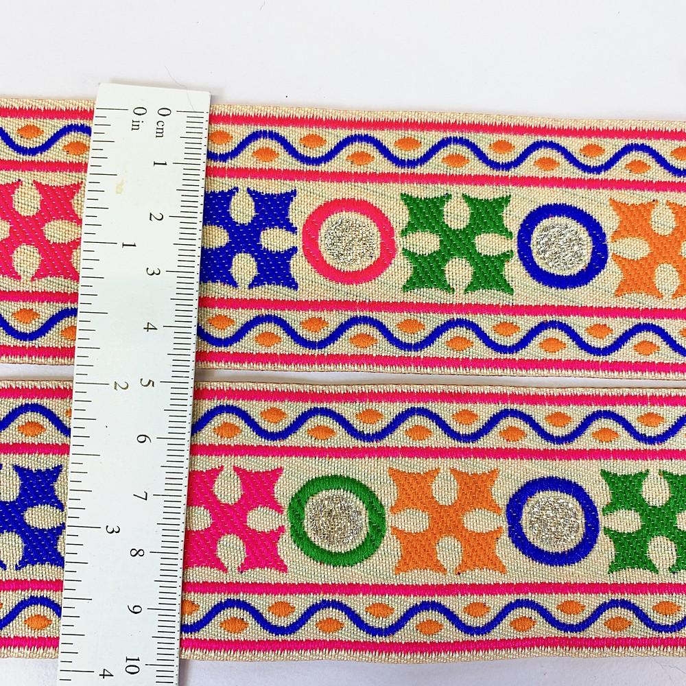 48 mm Kutchi Design Jacquard Lace With Zari Work, view 2