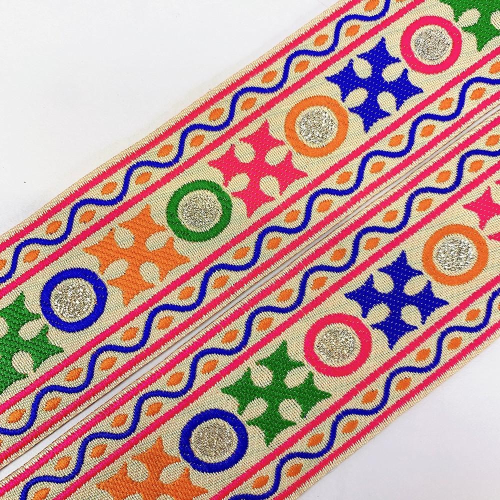 48 mm Kutchi Design Jacquard Lace With Zari Work, view 3