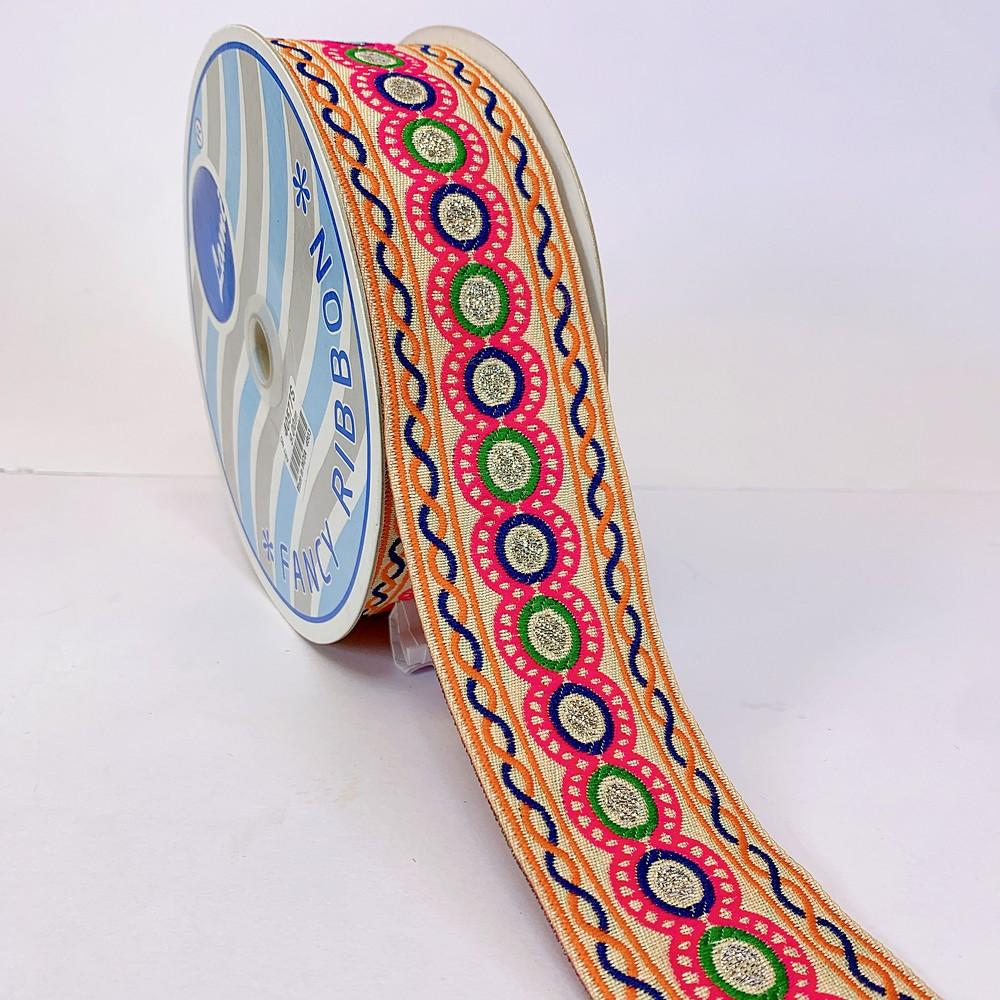 48 mm Kutchi Design Jacquard Lace With Zari Work, view 1