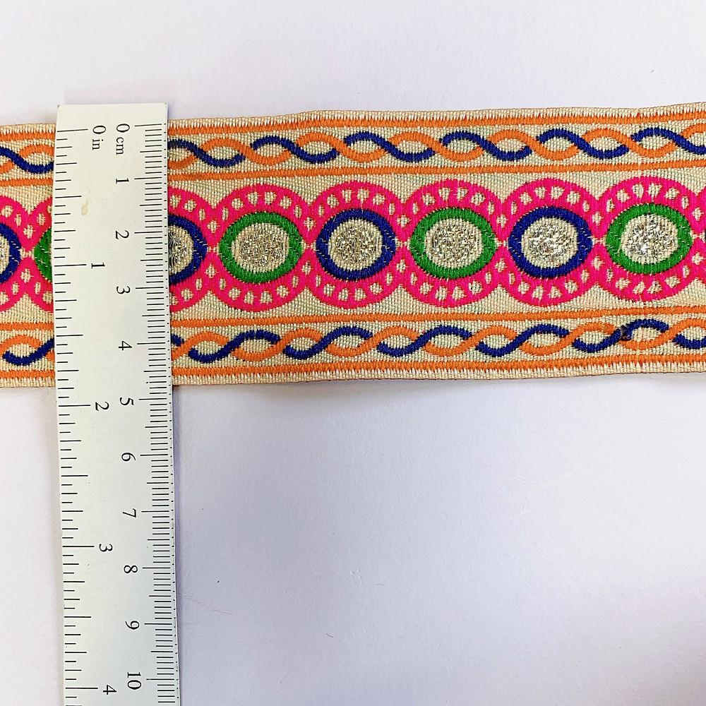 48 mm Kutchi Design Jacquard Lace With Zari Work, view 2