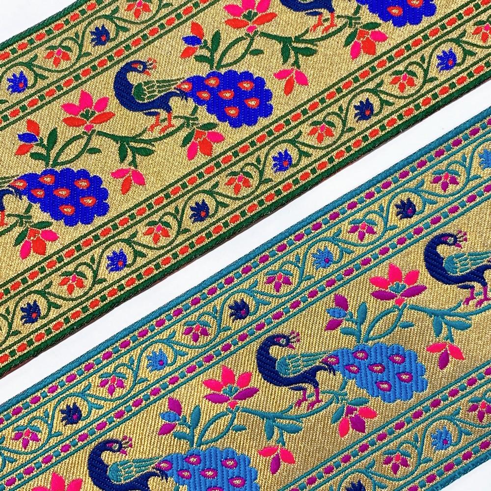 110mm Colorful Peacock Design Jacquard Lace, view 5